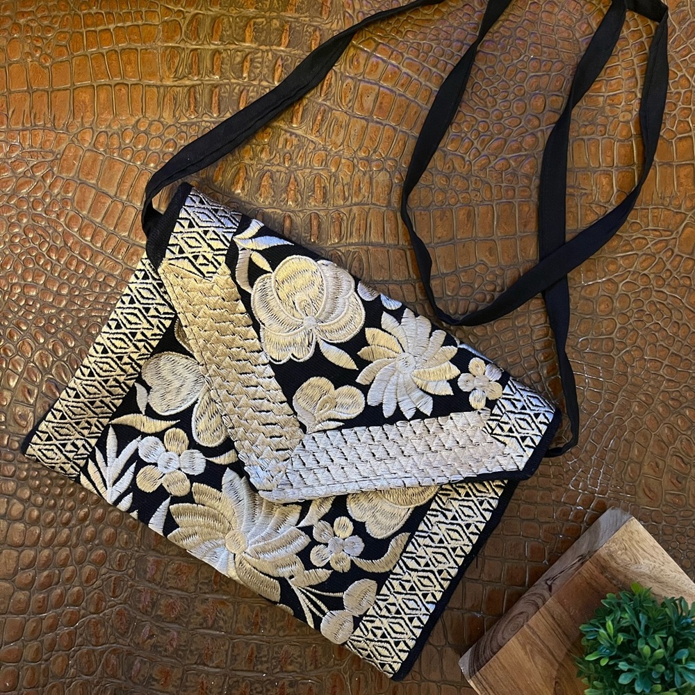 Gold and black handmade Bag